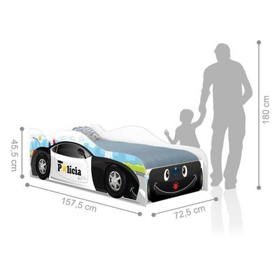 Cama Carro Polícia Baby Kids Infantil Com Colchão