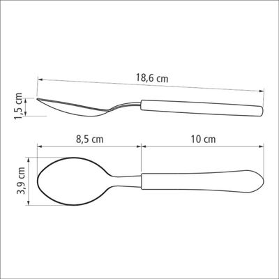 Colher de Mesa Tramontina Leme Inox Cabo Preto