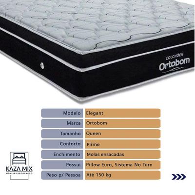 Colchão Elegant Molas Ensacadas Queen Ortobom
