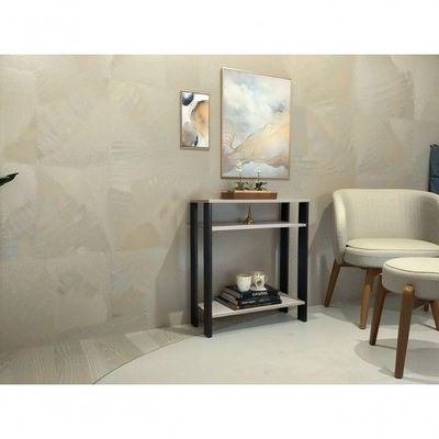 Aparador Mesinha Mesa De Apoio Mesa De Impressora Escritório Sala Refeitório Preto Com Cinza