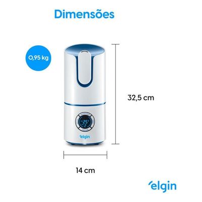 Umidificador Elgin Ultrassonico Digital 2,5l Bivolt Branco