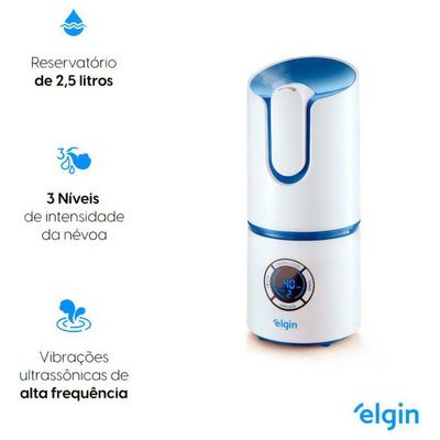 Umidificador Elgin Ultrassonico Digital 2,5l Bivolt Branco
