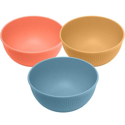 Bowl Bambu Plástico Stripes Lyor 500ml Tigela 15x7cm Colorida Saladas Petiscos