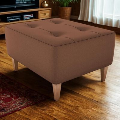 Puff Decorativa Para Sala Piva 62x52 Cm Veludo Inca Milani Store Ferrugem