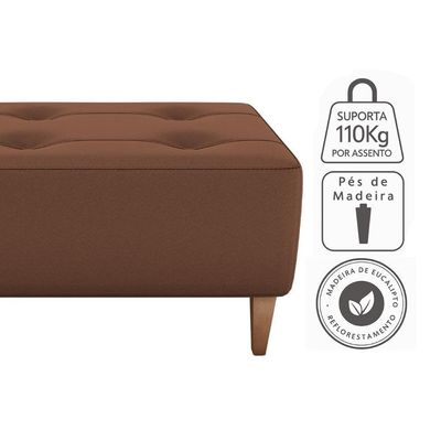 Puff Decorativa Para Sala Piva 62x52 Cm Veludo Inca Milani Store Ferrugem