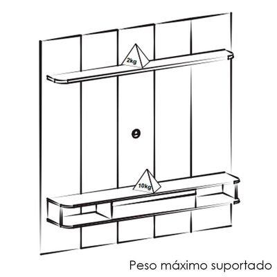 Painel Suspenso Tv 75 Pol 183 Cm 4585 Arly Pinho Ripado Off White