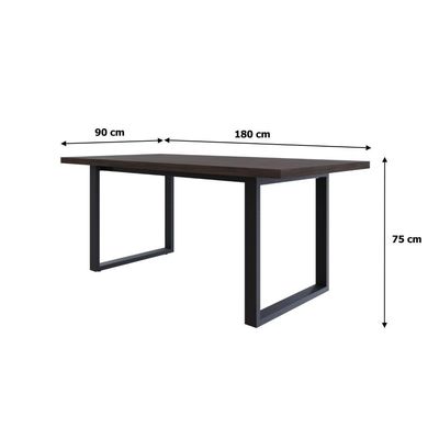 Mesa De Jantar Queens R 180x90x77cm Qemj9180r Terracota - Est.preta Terracota/est.preta