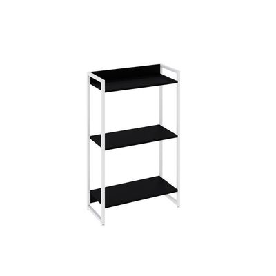 Estante Dynamica 60x30x104cm C/03 Prateleiras Preto ônix / Est.branca Preto ônix / Est.branca