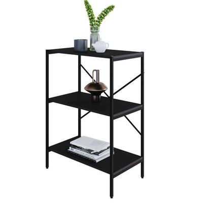 Estante C/03 Prateleiras 84x60x33cm Tub Tueh863 Preto ônix - Est.preta Preto ônix / Est.preta