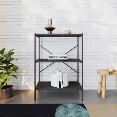 Estante C/03 Prateleiras 84x60x33cm Tub Tueh863 Preto ônix - Est.preta Preto ônix / Est.preta