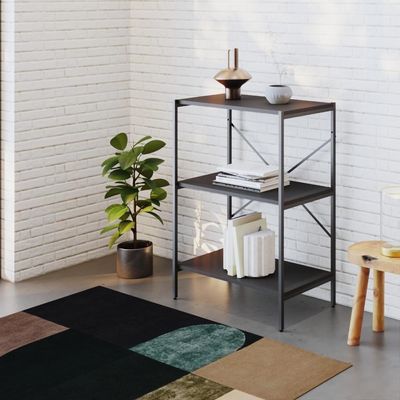 Estante C/03 Prateleiras 84x60x33cm Tub Tueh863 Preto ônix - Est.preta Preto ônix / Est.preta