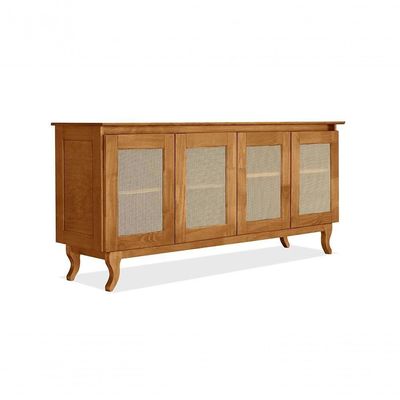 Buffet Aparador Tela 4p Madeira Deltran Imbuia - Atraente