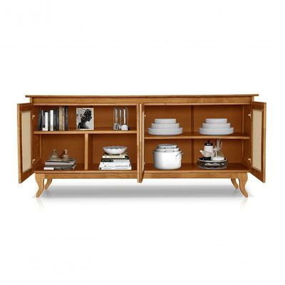 Buffet Aparador Tela 4p Madeira Deltran Imbuia - Atraente