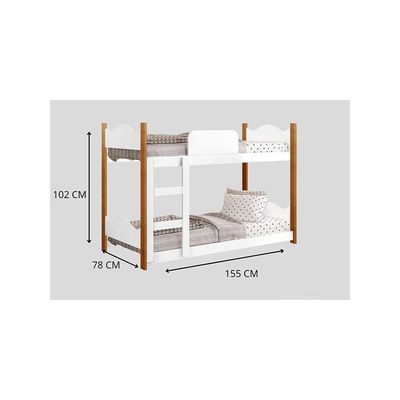Beliche Infantil Encanto Branco Grenat - Gabrielli Móveis