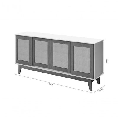 Buffet Detroit 4 Portas Off White - Madeira - Tebarrot