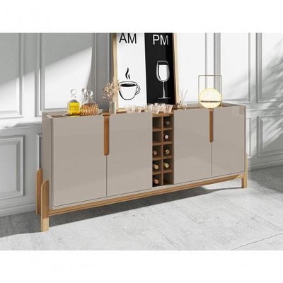 Buffet 4 Portas C- Prateleiras Luna 1,90 Off-white-cedro