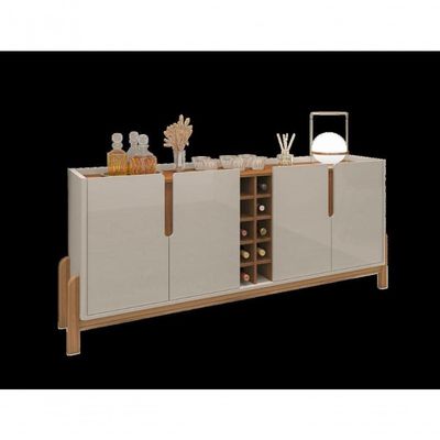 Buffet 4 Portas C- Prateleiras Luna 1,90 Off-white-cedro