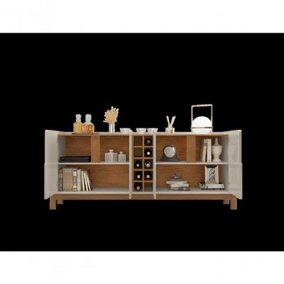 Buffet 4 Portas C- Prateleiras Luna 1,90 Off-white-cedro