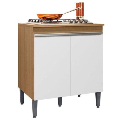 Balcão Para Cooktop Ambiente Andréia Amêndoa Branco - Ajl