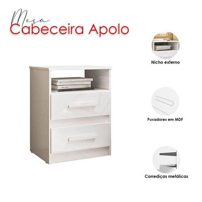 Mesa De Cabeceira Infantil Ambiente Apolo Branco Flex - Moval