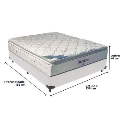 Cama Box Casal E Colchão Freedom Ortobom D33 Branco