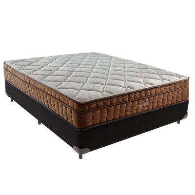 Cama Box Casal E Colchão Ortopédico Star Molas - Preto