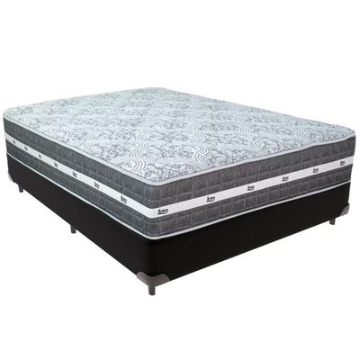 Cama Box Preto E Colchão Black Graphite Molas Ensacadas Casal