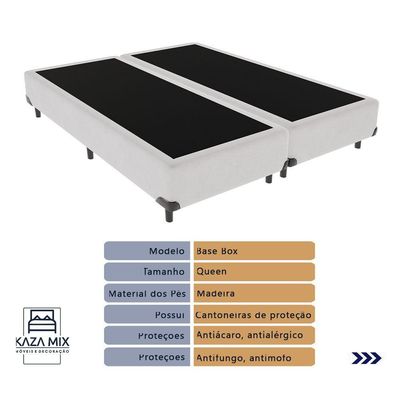 Cama Box Queen E Colchão Molas Ensacadas Berlim Probel - Branco