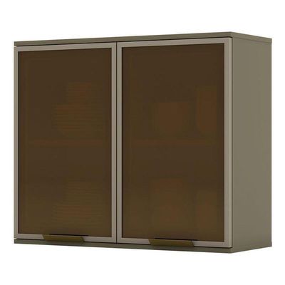 Armário Aéreo évelin 2 Portas De Vidro 80 Cm Duna – Henn
