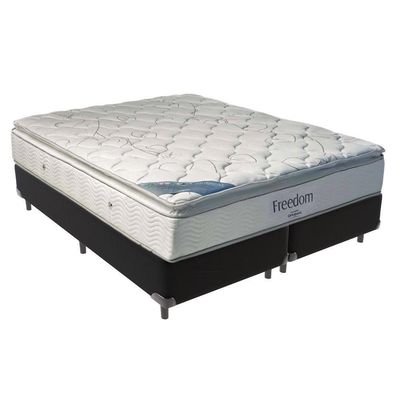 Cama Box Queen E Colchão Freedom Ortobom D33 Preto