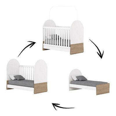 Berço Mini Cama Magia Branco Jequitibá Hp Com Colchão 130x60 Ortobom - Henn