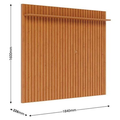 Rack Bancada Ambiente Classic 2 Gavetas Com Painel Para Tv Suspenso Ripado Loft 1.8 Off White Nature - Imcal