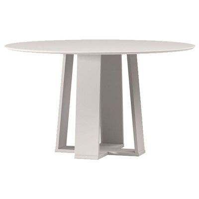 Mesa De Jantar Isabela 135x135 Cm Com Vidro Off White – New Ceval