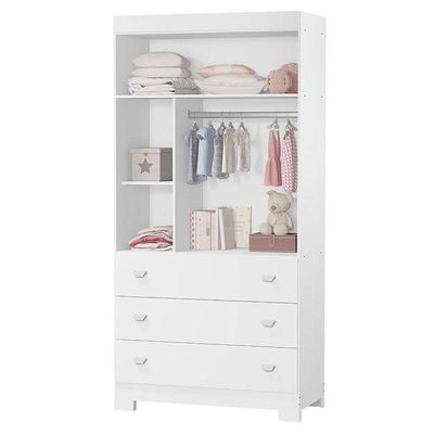 Quarto De Bebê New Katatau Branco Acetinado Com Colchão Ortobom ? Reller