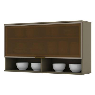 Armário Aéreo Connect 1 Porta Basculante De Vidro 120 Cm Duna – Henn