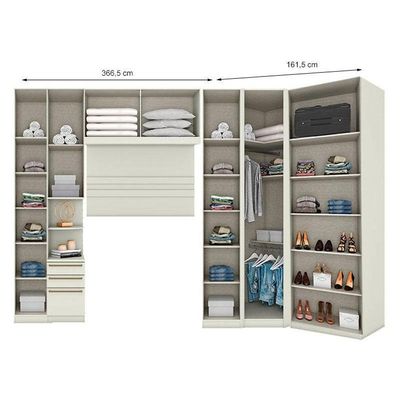 Quarto Modulado Casal Ambiente 3 New Predileto 6 Peças Areia - Henn