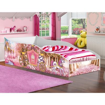 Cama Carro Solteiro Encantado Princesa Com Colchão