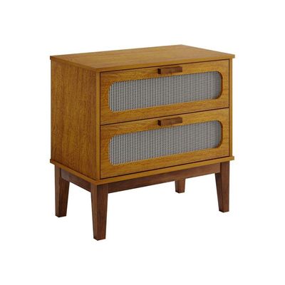 Mesa De Cabeceira Retrô Classica 60 Cm Com Tela Indiana Santorini Nature