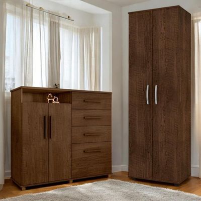Conjunto De Cômoda E Multiuso Malbec Para Quarto