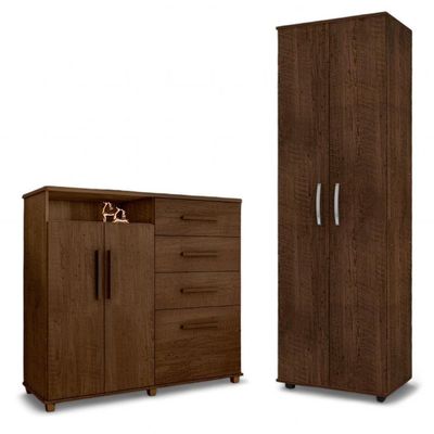 Conjunto De Cômoda E Multiuso Malbec Para Quarto