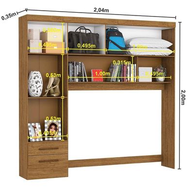 Guarda Roupa Modulado Paris 5 Portas 2 Gavetas Freijó