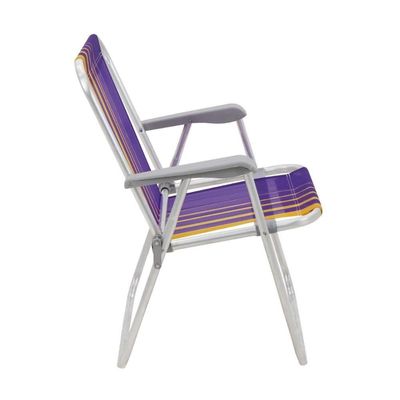Kit 4 Cadeira De Praia Camping Alumínio Samoa Roxo Tramontina