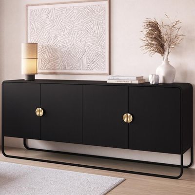 Buffet Aparador Organico 4 Portas 180 Cm 28075 Artesano Nero Preto