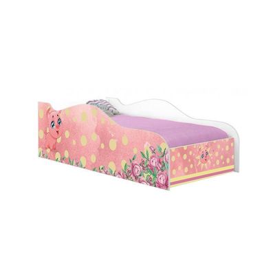 Cama Carro Fun Adesivada Porquinho Pig Solteiro