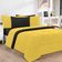 Edredom Malha 100% Algodão Gran Moratta 1 Peça King - Amarelo-preto - Elegância Garantida