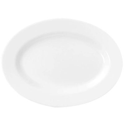 24 Travessas de Melamina Branca 20x14cm Restaurante Bandeja Oval para Buffet Haus Concept