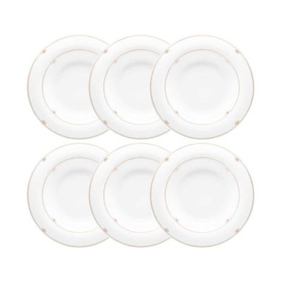 Jogo de pratos fundos em porcelana Strauss Dinasty 6 peças 24,5cm
