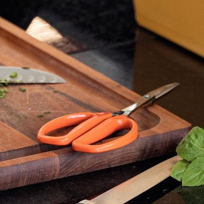 Tesoura para Frutas Tramontina com Lâminas em Aço Inox 18,6cm Laranja