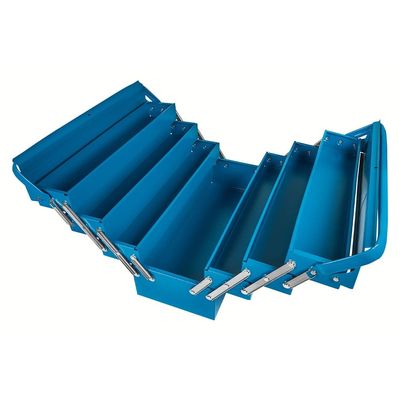 Caixa Sanfonada para Ferramentas Tramontina Master com 7 gavetas e Alças Fixas Azul