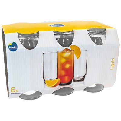 Conjunto de Copos Nadir Lights em Vidro 300 ml 6 Peças Transparente